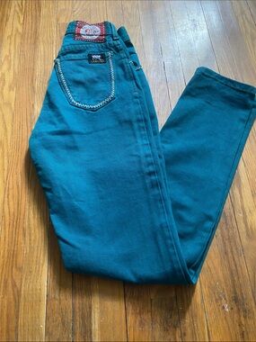 Santana Teal Ankle Jeans - Slim Cropped Fit